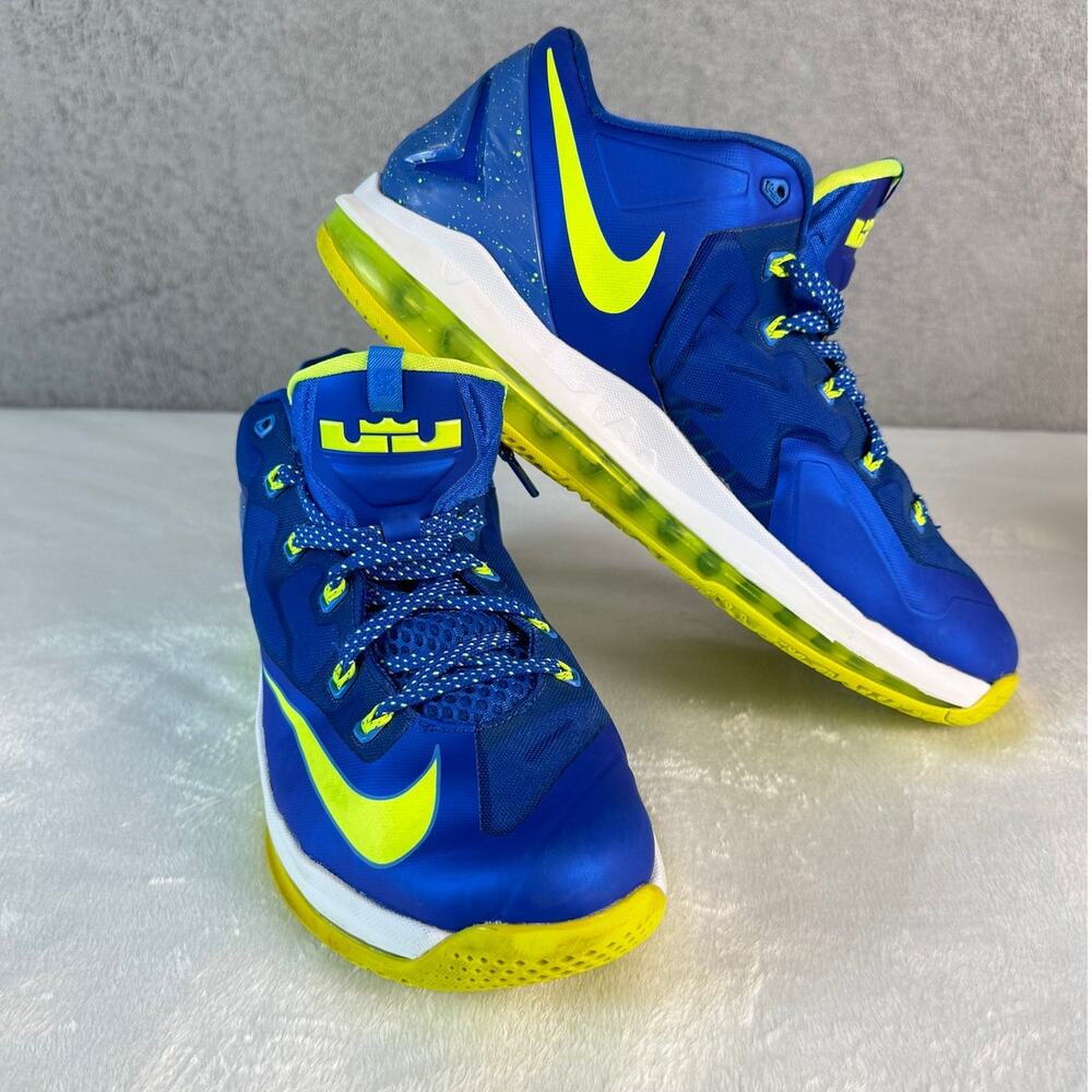 Nike LeBron 11 Low “Sprite” Hyper Cobalt Volt 642849-471 Men's Size 10.5